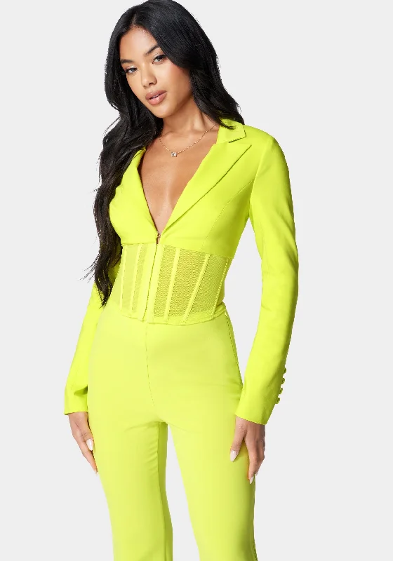 While Supplies LastCorset Waist Tailored Jacket