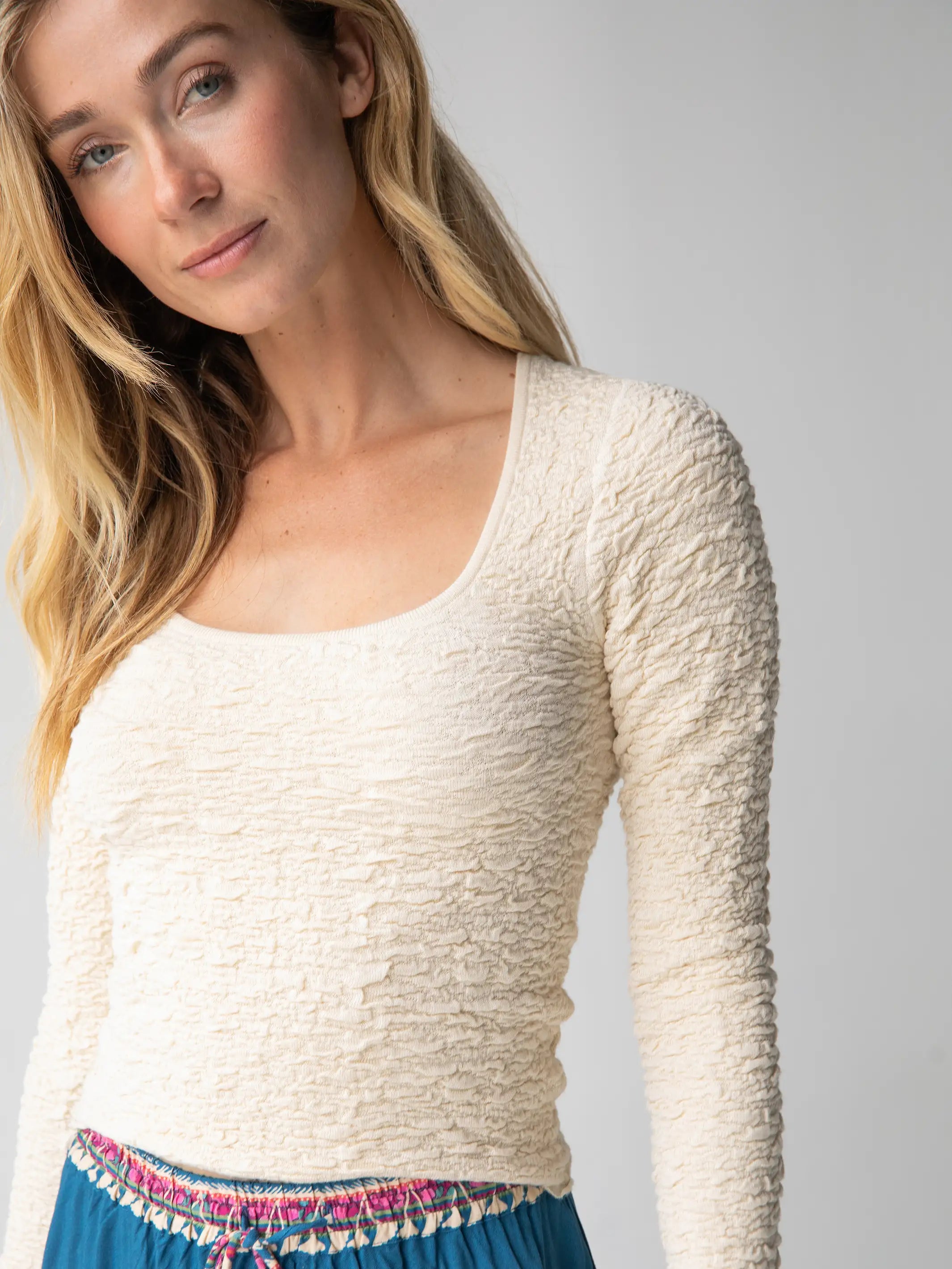 Earn PointsDanielle Square Neck Top - Cream