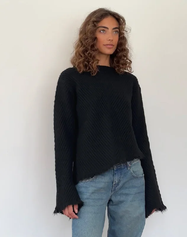 Free Gift with PurchaseFergie Asymmetric Knit Jumper in Black