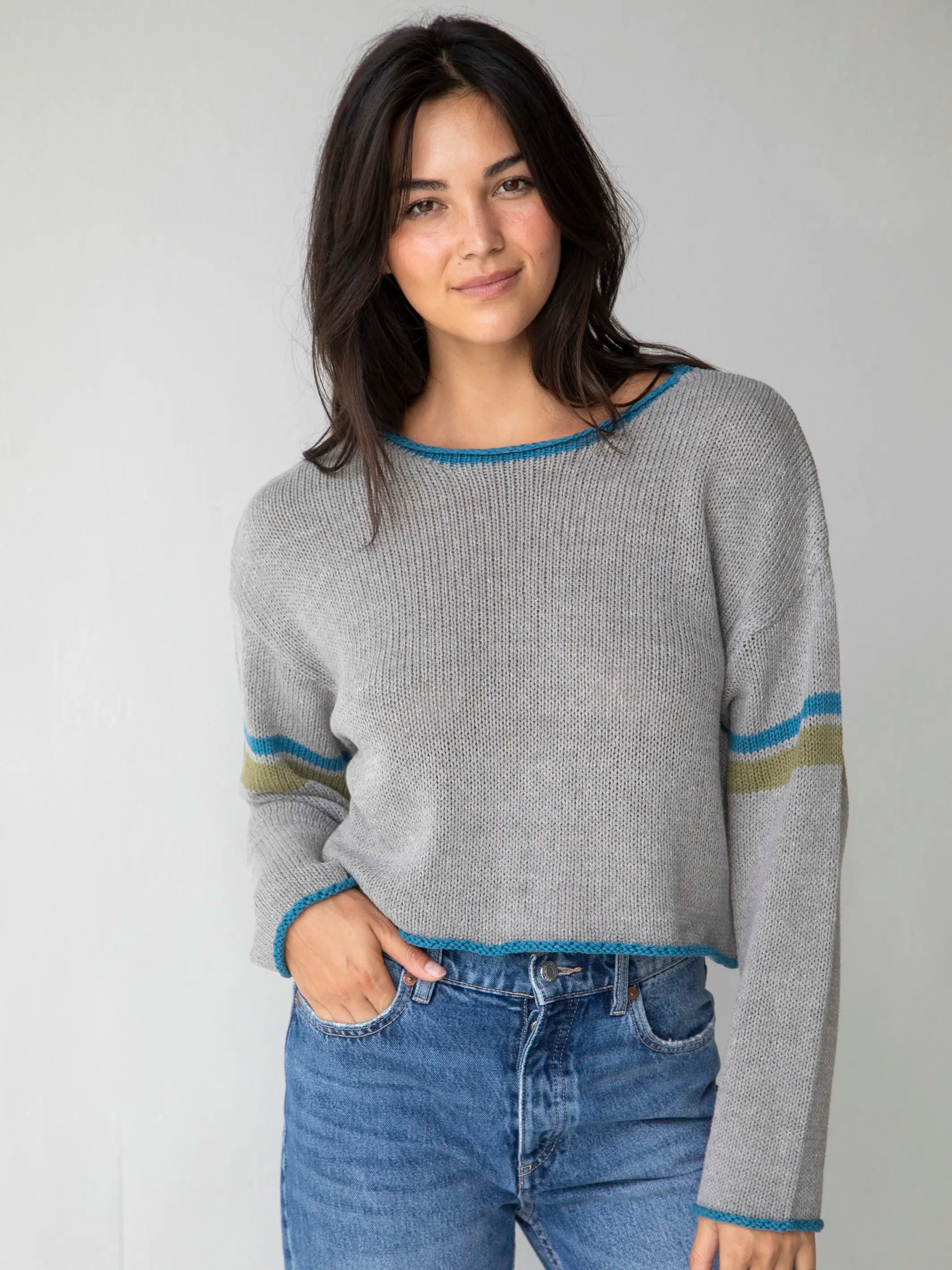 Last Chance SaleIntarsia Layering Sweater - Heather Grey