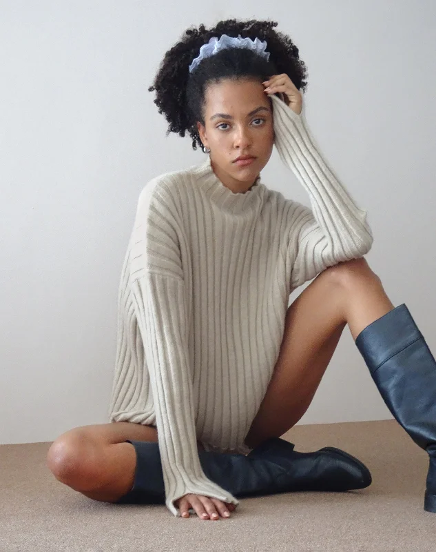 Exclusive OfferJudah Oversized Chunky Rib Knit Jumper in Ecru