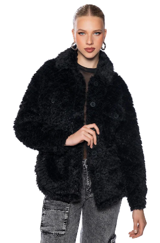 Labor Day SaleLONE WOLF FAUX FUR SHACKET