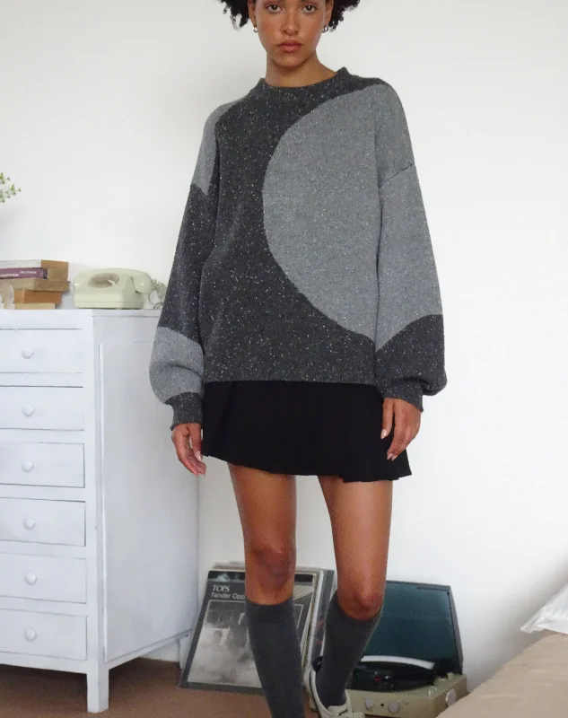 Holiday SaleNamari Jumper in Black and Charcoal Mix Knit