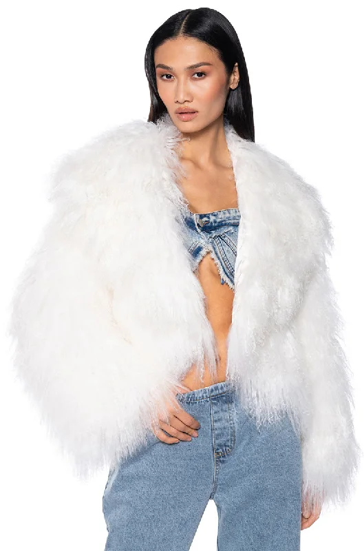 Limited Edition SaleREAL MONGOLIAN FUR CROP JACKET