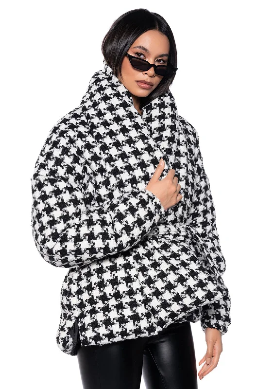 Great SavingsRIVE GAUCHE HOUNDSTOOTH PUFFER