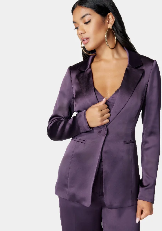 30% DiscountSatin One Button Tailored Jacket