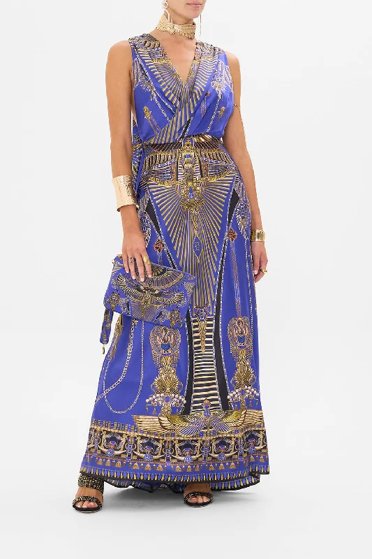 Economical ChoiceSLEEVELESS DRAPED T BACK LONG DRESS MY FAIR PHARAOH