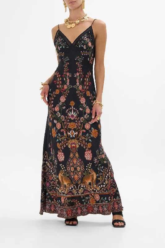 Valentine's Day SaleFLORAL JACQUARD FULL LENGTH BIAS SLIP DRESS LOOM TO TOMB