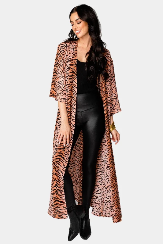 Final SaleAlix Maxi Length Duster - Siberian Tiger