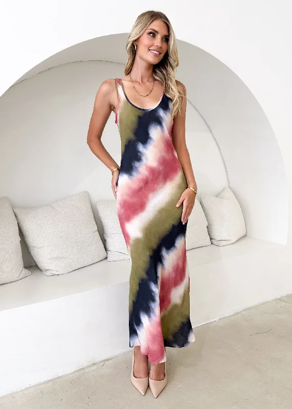 Hot DealsAlloyra Maxi Dress - Olive Tie Dye