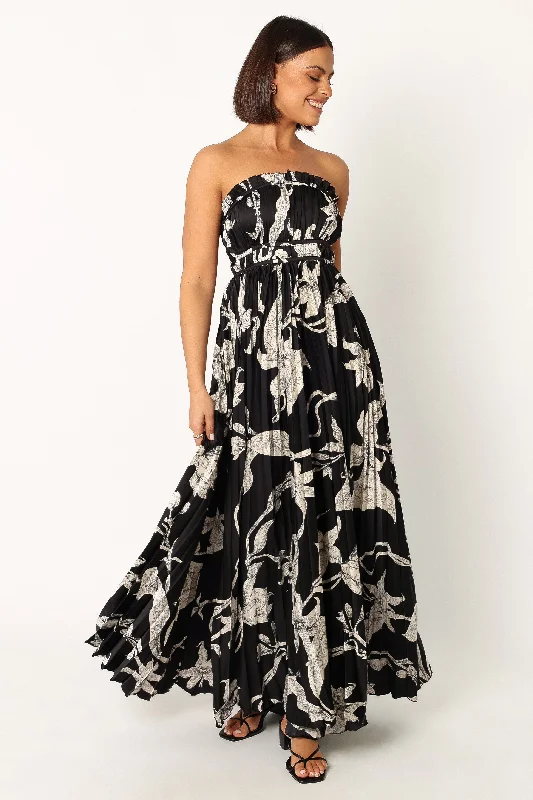 Valentine's Day SaleAngelique Strapless Maxi Dress - Black Floral