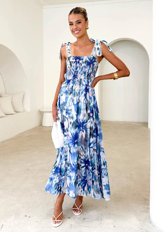 Shop Now, Pay LaterBeatrice Maxi Dress - Blue Floral