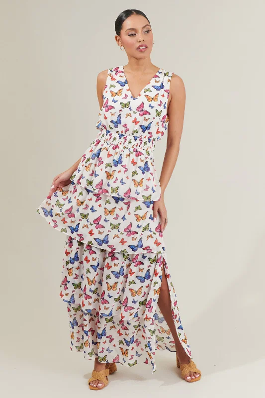 Father's Day SaleBess Butterfly Tiered Maxi Dress