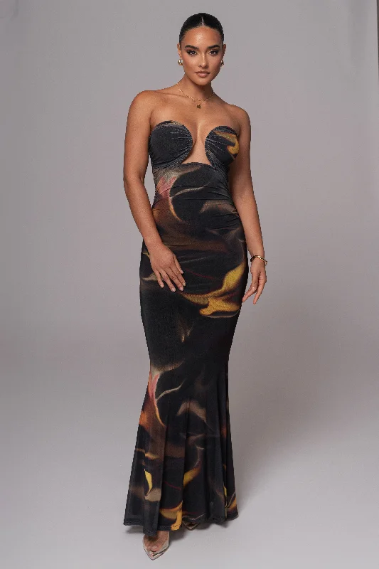 Bundle and SaveBlack/Yellow Bethany Strapless Maxi Dress