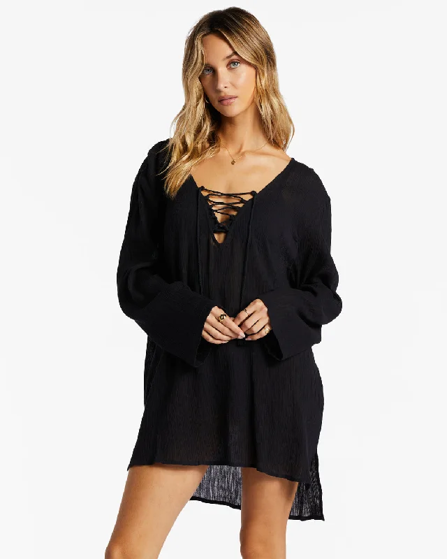 VIP SaleBlue Skies Beach Cover-Up Dress - Black Pebble