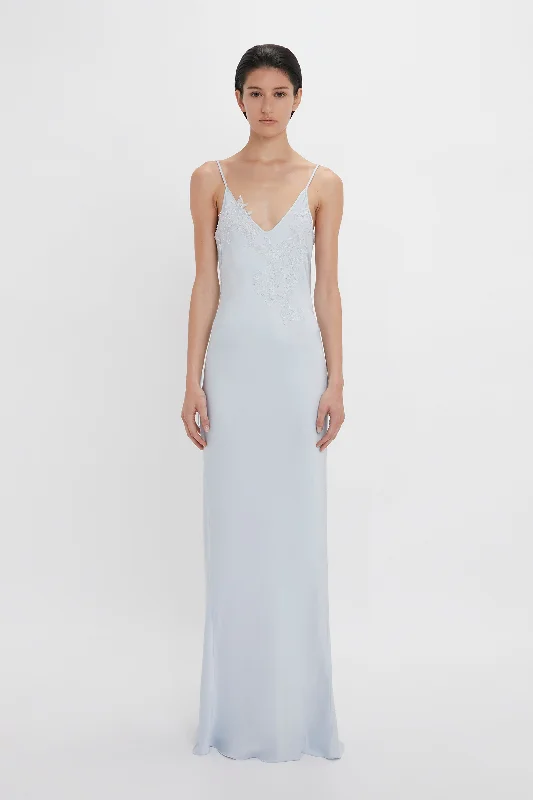 Earn PointsExclusive Lace Detail Floor-Length Cami Dress In Ice