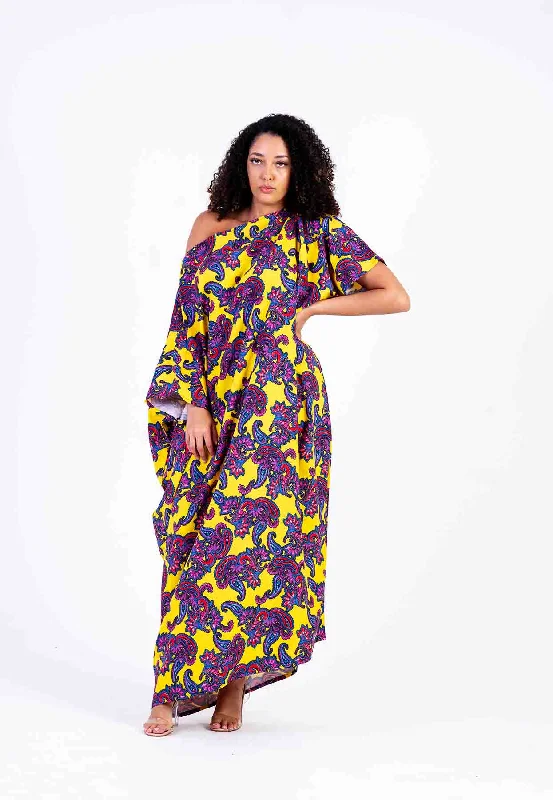 Father's Day SaleFlora Yellow and Pink Maxi Dress