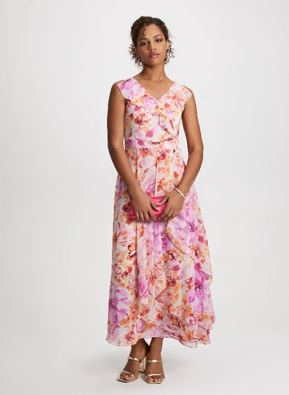 Sale EventFloral Chiffon Maxi Dress