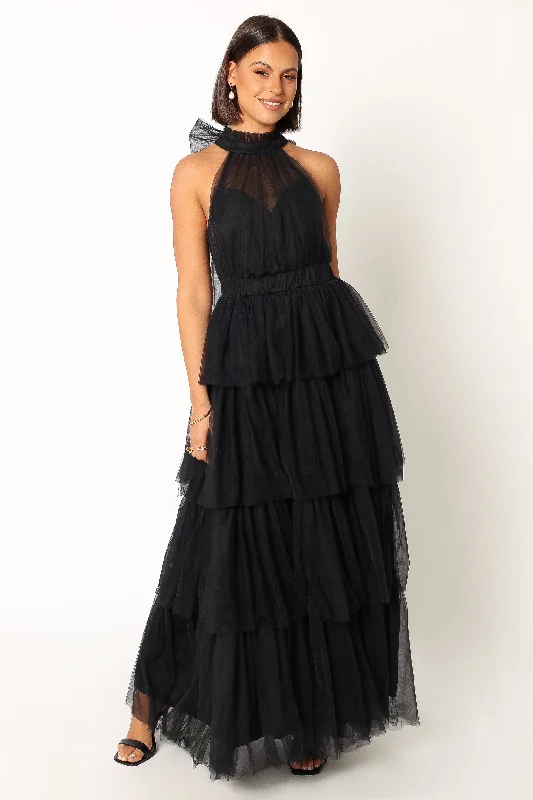 Mega SaleFrances Halterneck Maxi Dress - Black