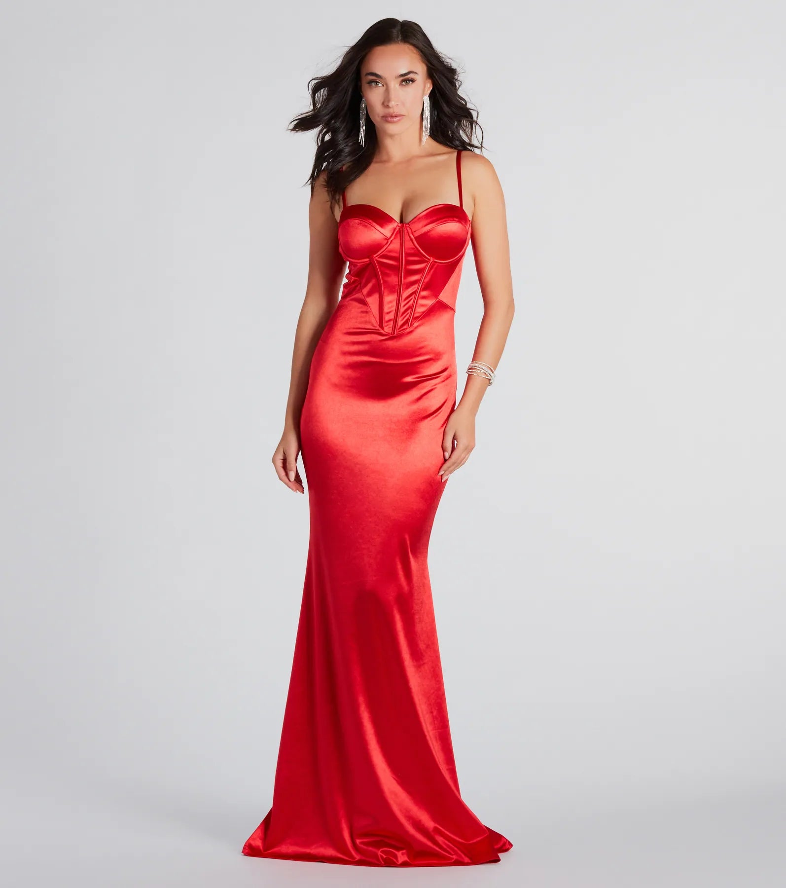 Back - to - School SaleFrancine Formal Satin Bustier Mermaid Dress