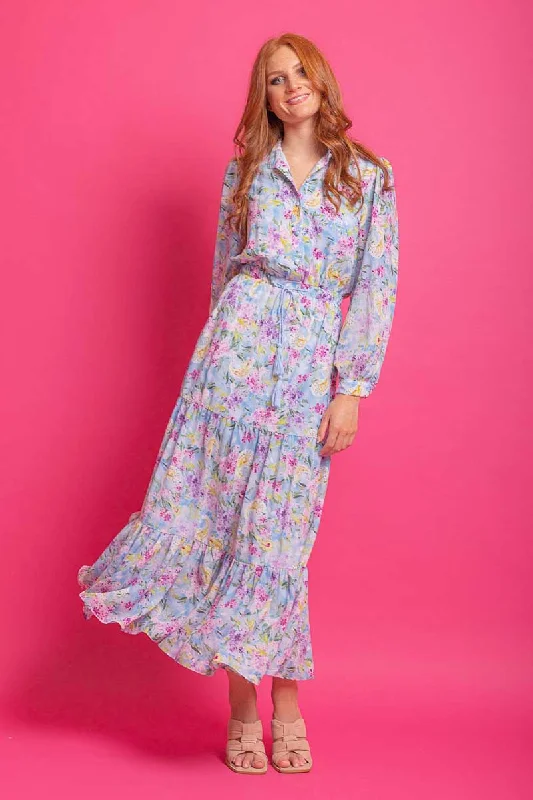 Fire SaleMakayla Maxi Dress Blue Floral