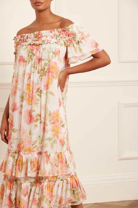 Renew Your Look SalePeony Promise Chiffon Off-Shoulder Tiered Ballerina Dress