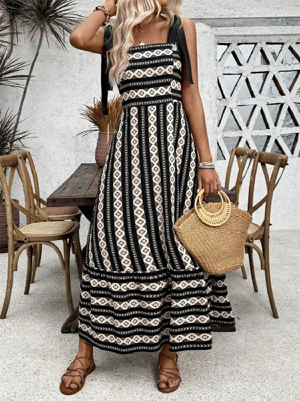 Group Buy DiscountPrinted Square Neck Maxi Cami Dress