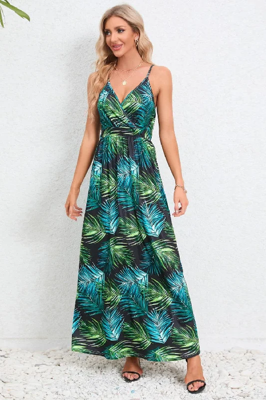 Thanksgiving SaleChic printed maxi dress with adjustable straps