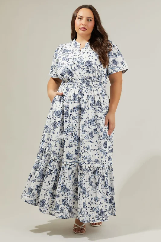 Hot DealsRenzo Toile Belraj Poplin Maxi Dress Curve