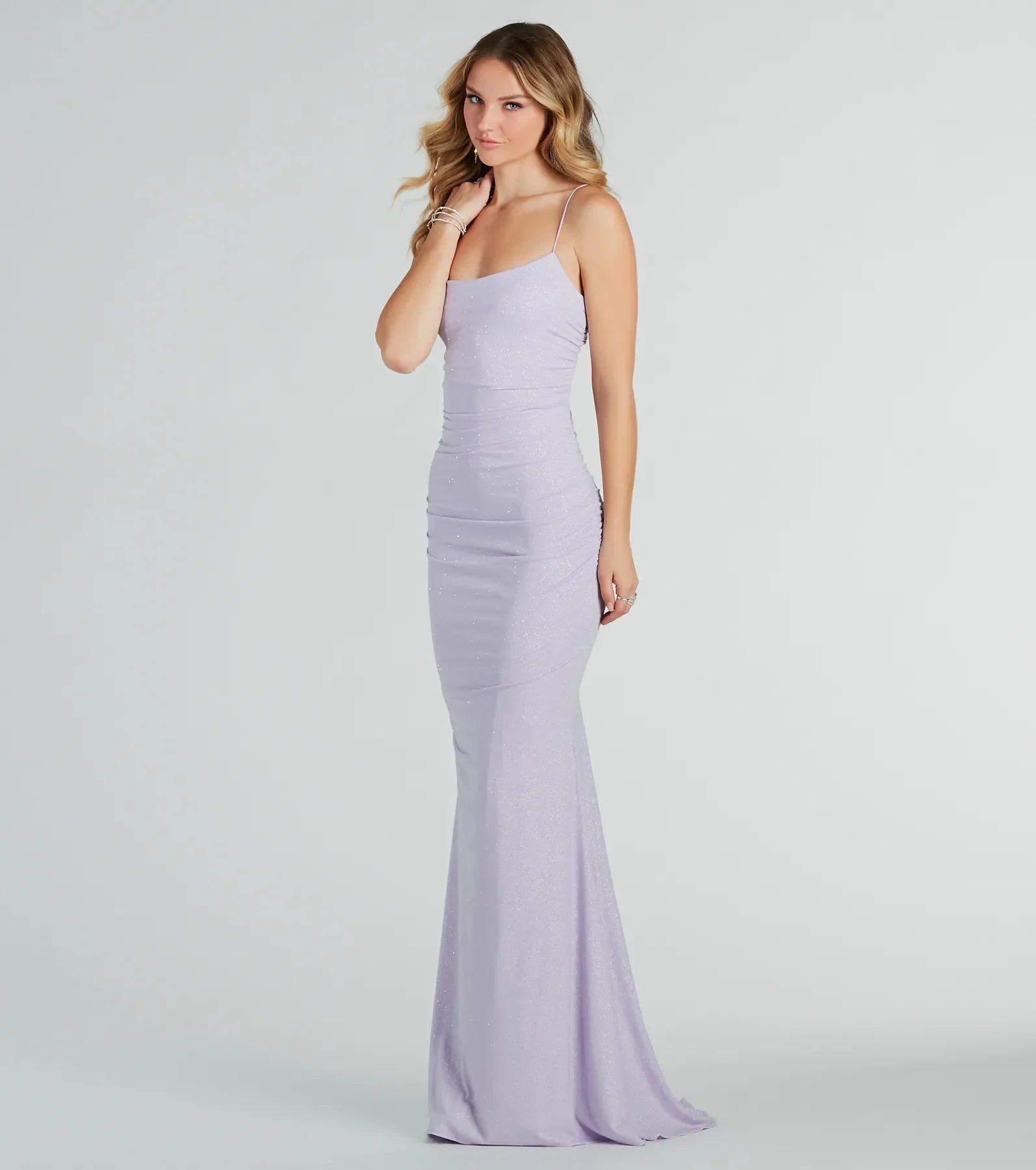 50% OffRowan Formal Glitter Ruched Mermaid Dress