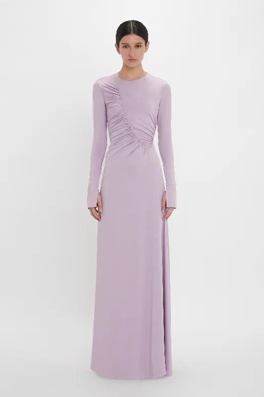 Outlet SaleRuched Detail Floor-Length Gown In Petunia