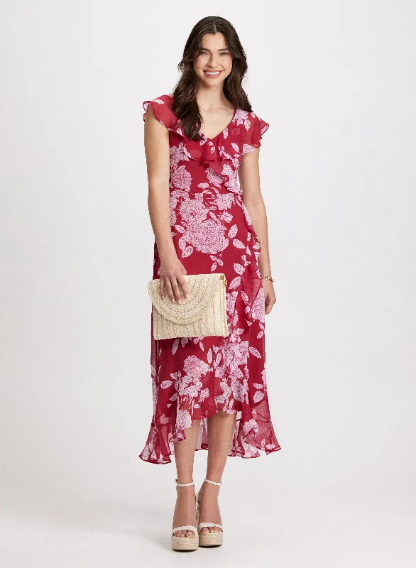 Cyber Monday SaleRuffled Floral Midi Dress