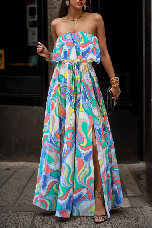 Value - for - MoneySlit Printed Tube Maxi Dress