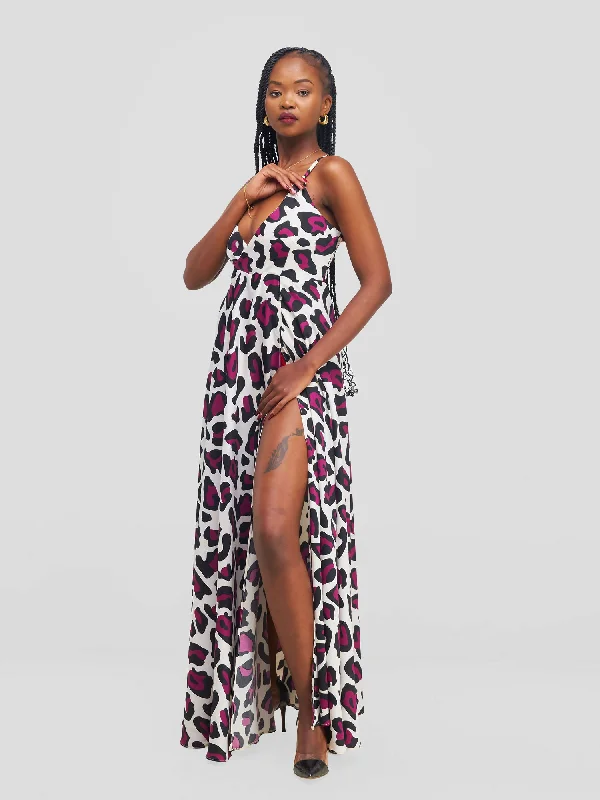 Coupon AvailableStella Customized Kenya Spaghetti Sleeveless Dress - Animal Print