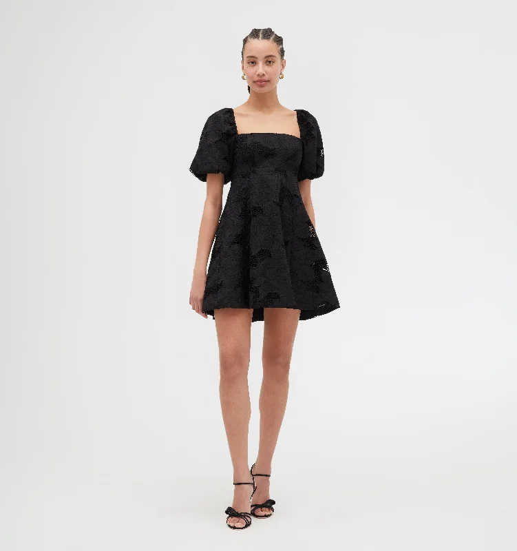 Labor Day SaleThe Matilda Mini Dress - Black Floral Lace