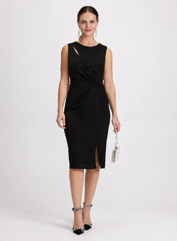 Collector's Item SaleTwist-Front Glitter Knit Dress