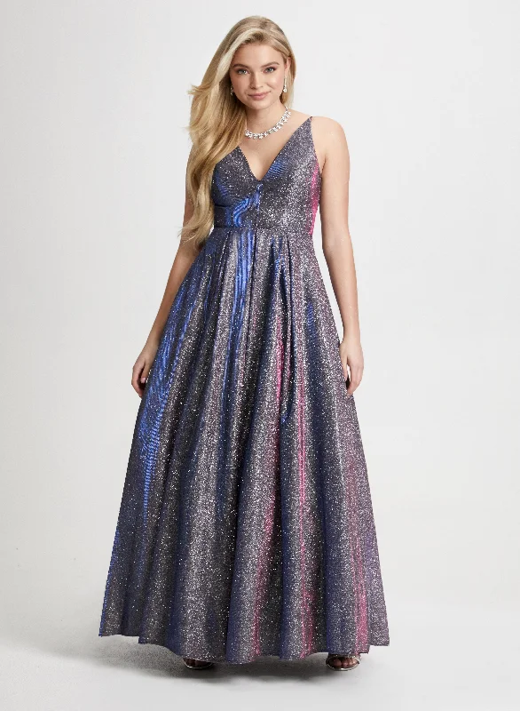 Exclusive OfferV-Neck Glitter Detail Gown