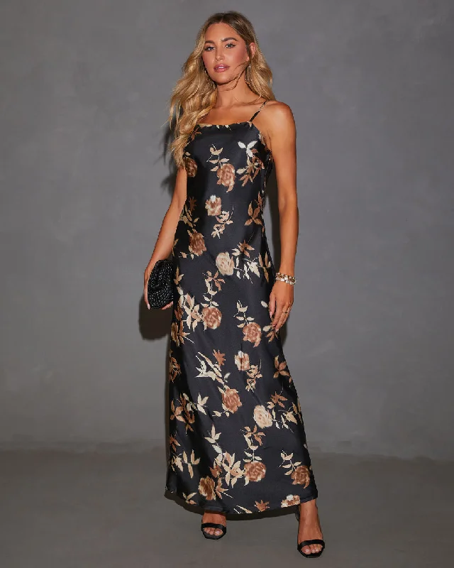 Winter SaleWillow Whisper Floral Satin Slip Dress