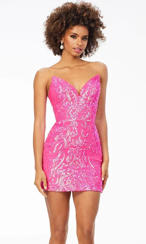 Stock ClearanceAshley Lauren - Sequin Motif Cocktail Dress 4519