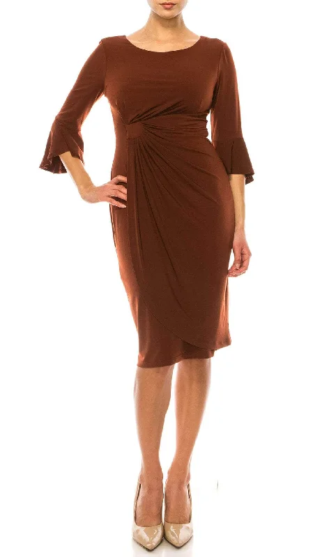 Stock - Up SaleConnected Apparel T1317971 - Scoop Faux Wrap Cocktail Dress