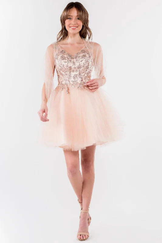 Thanksgiving SaleGlitter A Line Short Homecoming Dress