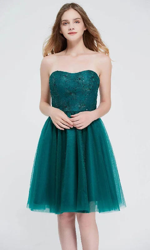 Exclusive OfferJ'Adore Dresses J20086 - Sequined Lace Strapless Cocktail Dress