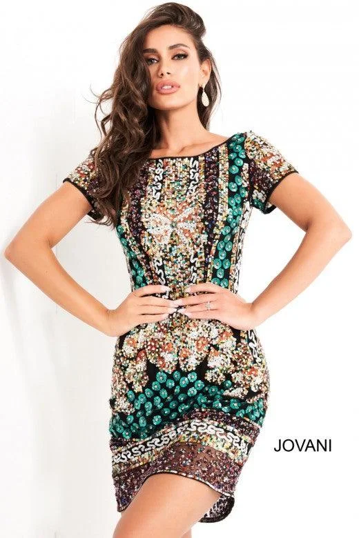 Redeem RewardsJovani 2663 Short Homecoming Multi Cocktail Dress