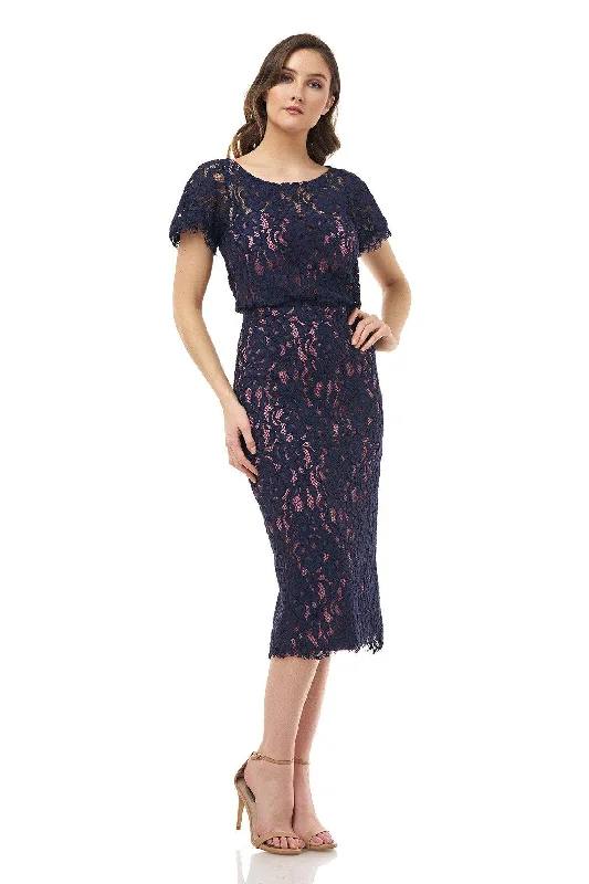 Volume DiscountJS Collections Short Lace Midi Sheath Dress 866800