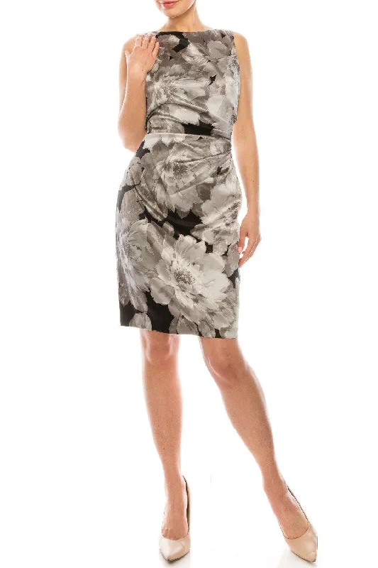 VIP SaleLondon Times Floral Print Satin Sheath Dress