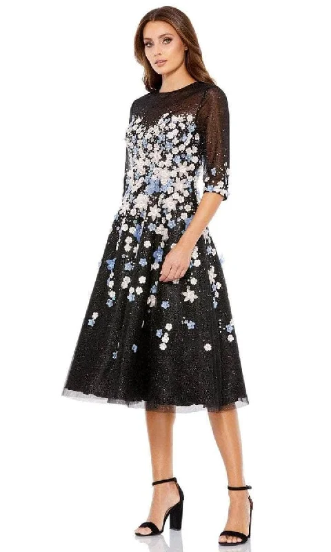 Christmas SaleMac Duggal - Floral Illusion Jewel Cocktail Dress 11161 - 1 pc Bmu in Size 2 Available