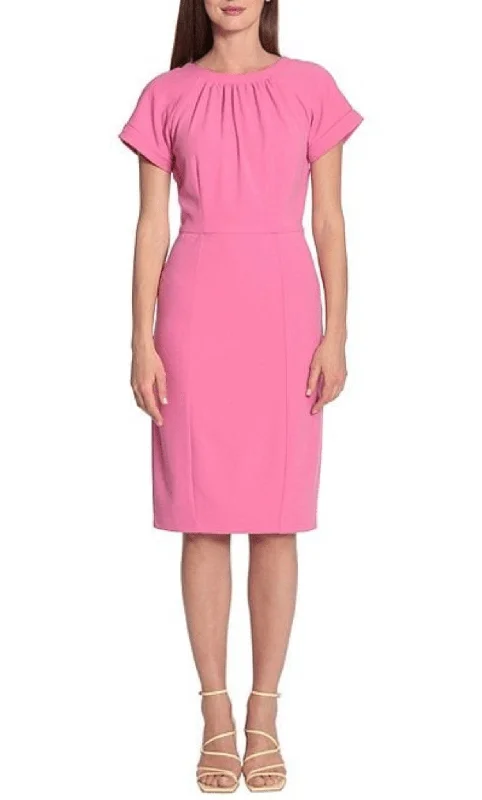 Save NowMaggy London G5309M - Shirred Jewel Neck Cocktail Dress