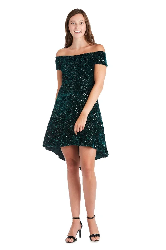 Blowout SaleMorgan & Co 12549 High Low Velvet Dress