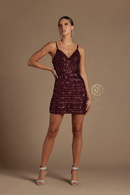 Warehouse SaleShort Spaghetti Strap Formal Sequins Dress