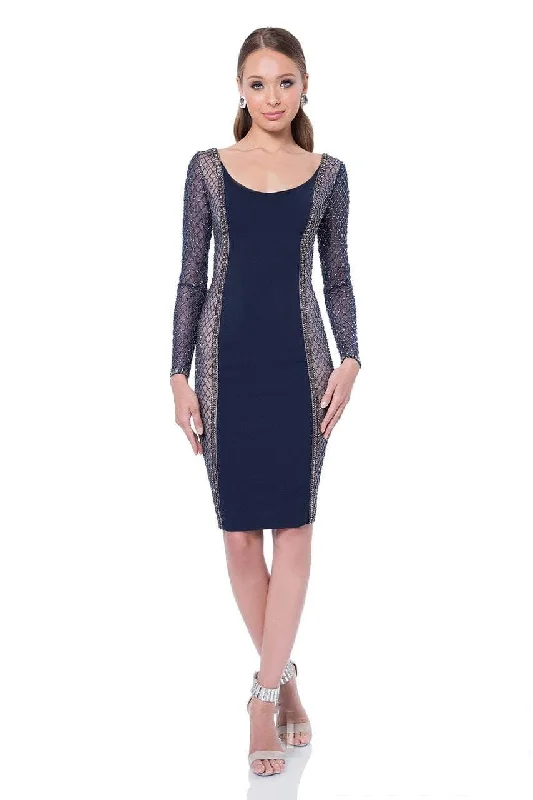 Flash DealsTerani Couture - Eye-catching Cocktail Dress with Illusion Sleeves 1611C0023